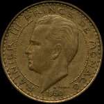 10 francs frappe en 1950 et 1951 sous Rainier III Prince de Monaco - avers