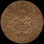 10 francs frappe de 1975  1982 sous Rainier III Prince de Monaco - revers