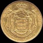 100 francs or Charles III Prince de Monaco de 1882  1886 - revers