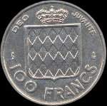 100 francs frappe en 1956 sous Rainier III Prince de Monaco - revers