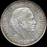 100 francs frappe en 1989 sous Rainier III Prince de Monaco - avers