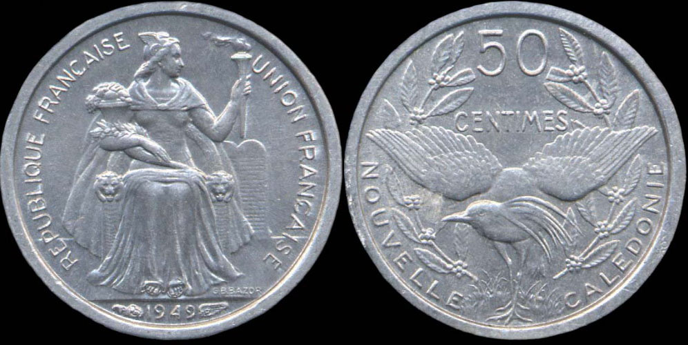 Pice de 50 centimes 1949 Nouvelle-Caldonie