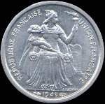 Nouvelle-Caldonie - pice de 1 franc 1949 Rpublique Franaise - Union Franaise - avers