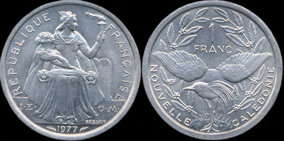 Pice de 1 franc 1977 Nouvelle-Caldonie