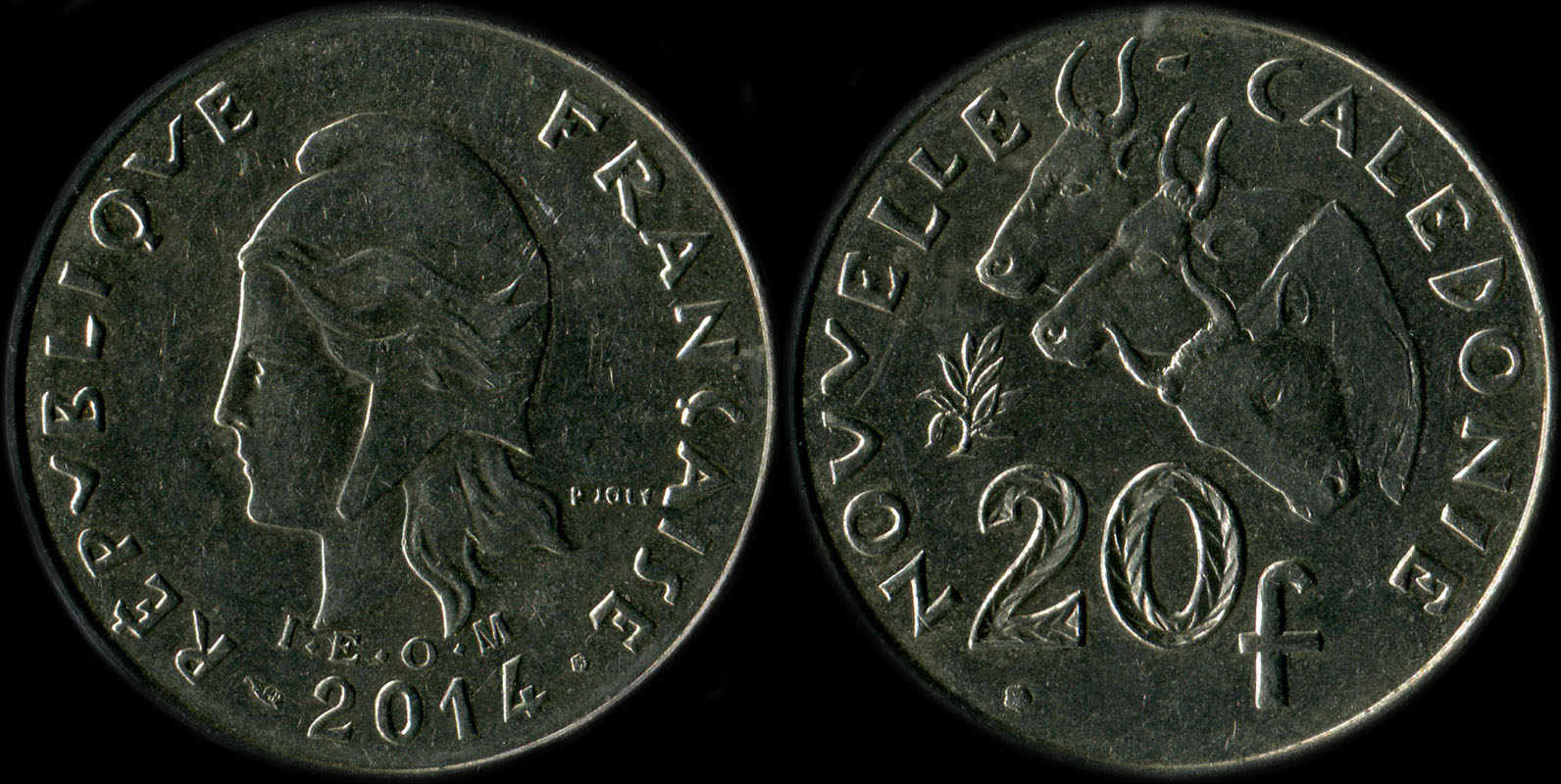Pice de 20 francs 2014 Nouvelle-Caldonie