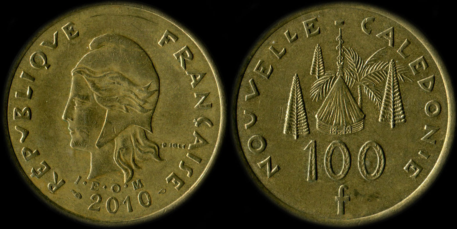 Pice de 100 francs 2010 Nouvelle-Caldonie