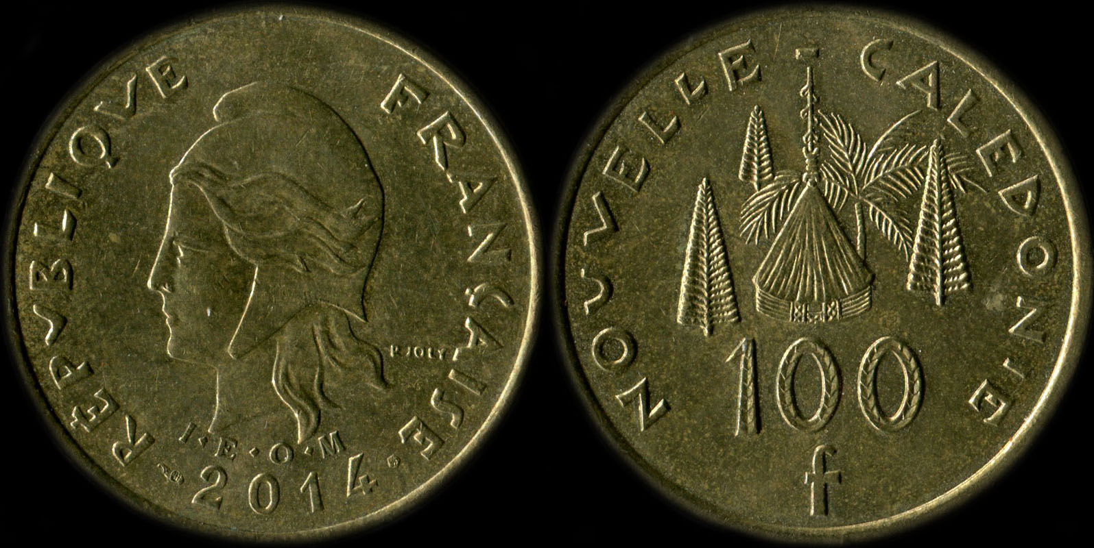 Pice de 100 francs 2014 Nouvelle-Caldonie