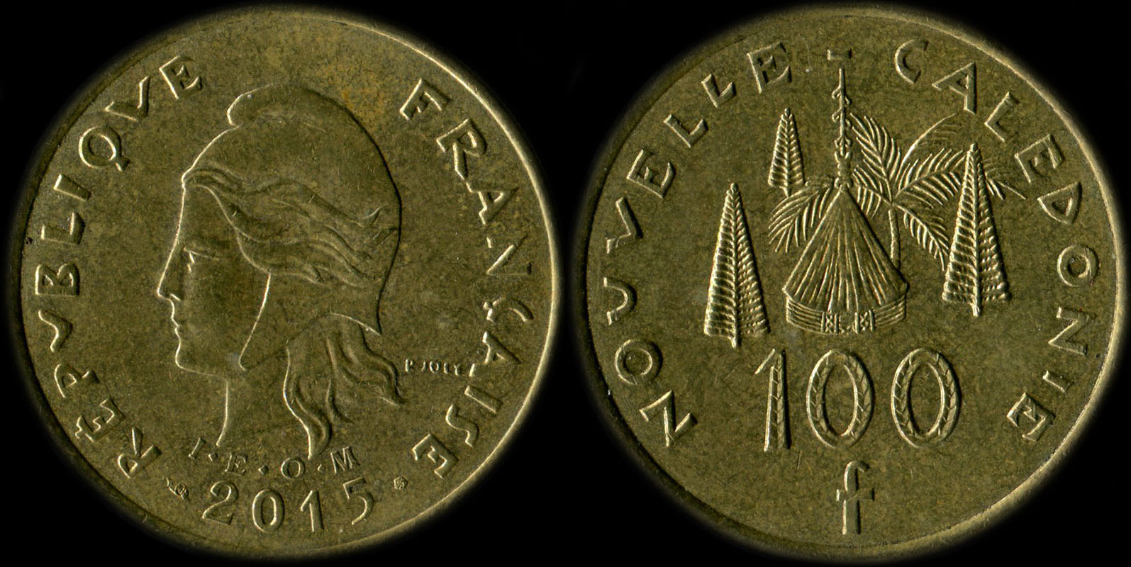 Pice de 100 francs 2015 Nouvelle-Caldonie
