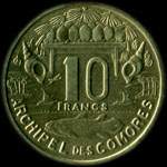 Pice de 10 francs 1964 - Archipel des Commores - revers