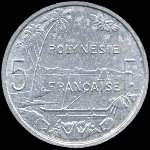 Polynsie - pice de 5 francs 1965 Rpublique franaise - revers
