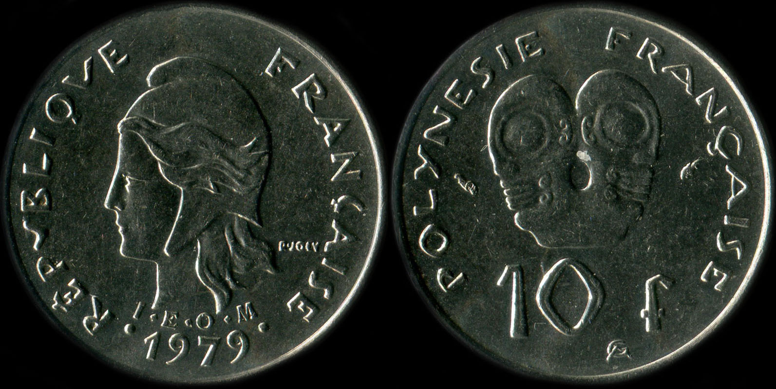 Pice de 10 francs 1979  - I.E.O.M. Polynsie franaise