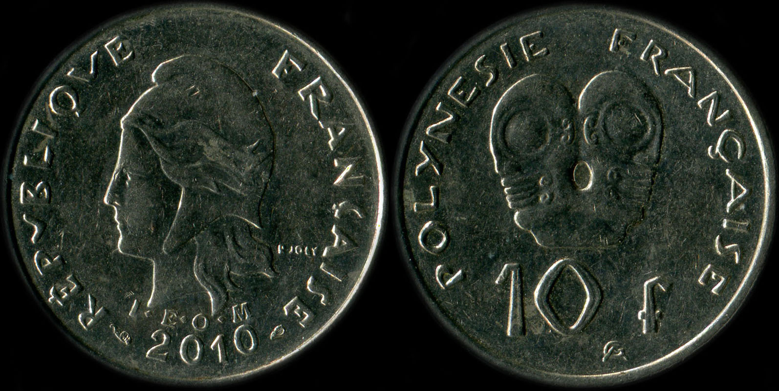 Pice de 10 francs 2010  - I.E.O.M. Polynsie franaise