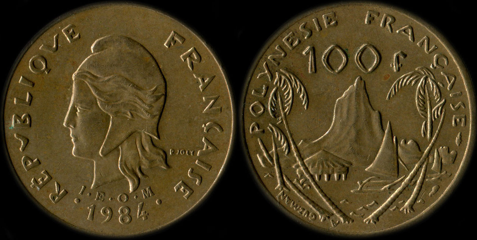 Pice de 100 francs 1984 - I.E.O.M. Polynsie franaise