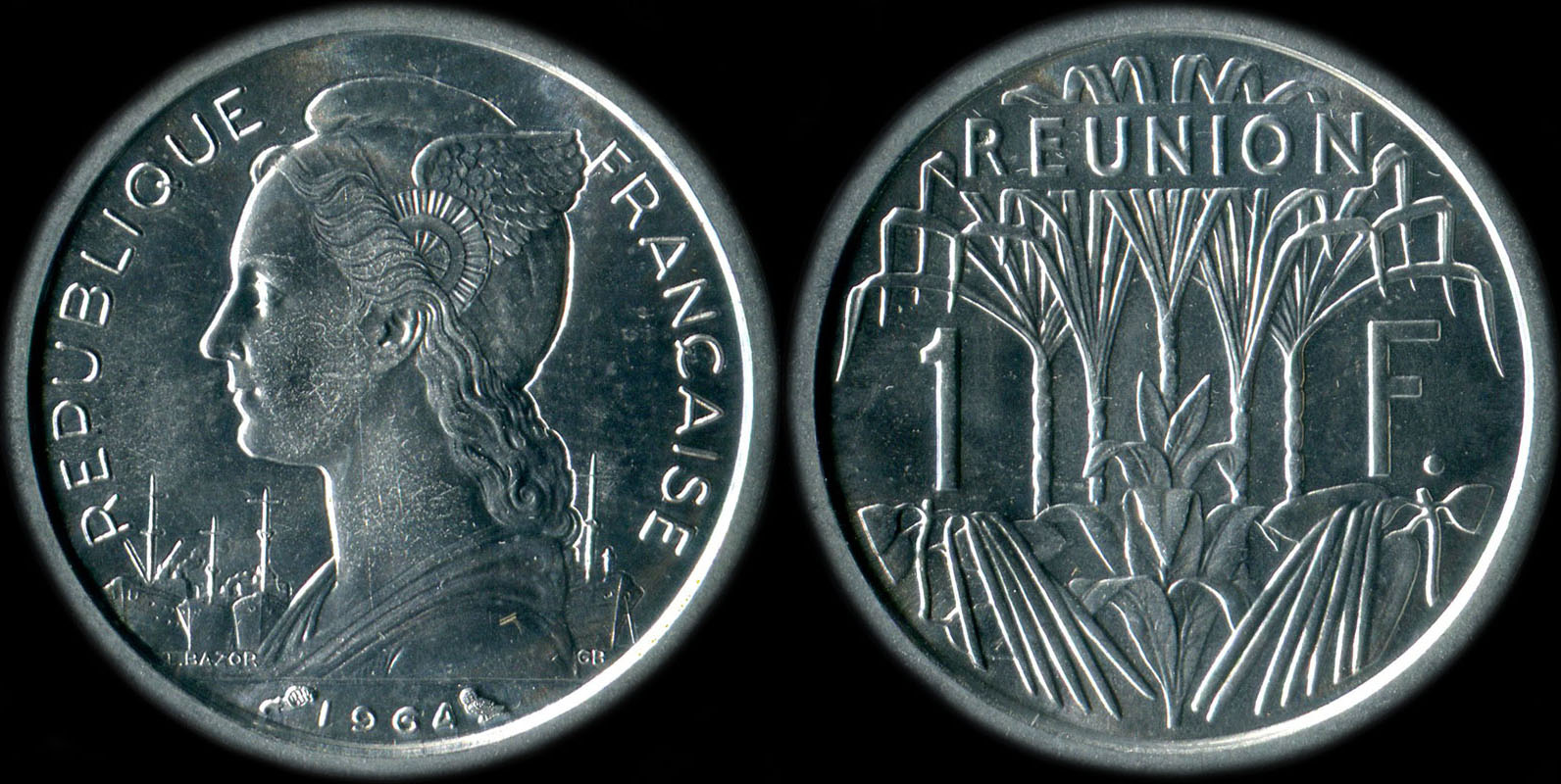 Pice de 1 franc 1964 La Runion