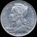 Pice de 5 francs 1955 Rpublique franaise - Runion - avers