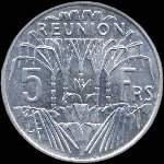 Pice de 5 francs 1955 Rpublique franaise - Runion - revers