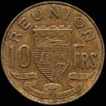Pice de 10 francs 1955 Rpublique franaise - Runion - revers