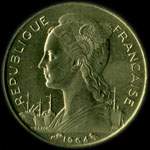 Pice de 10 francs 1964 Rpublique franaise - Runion - avers