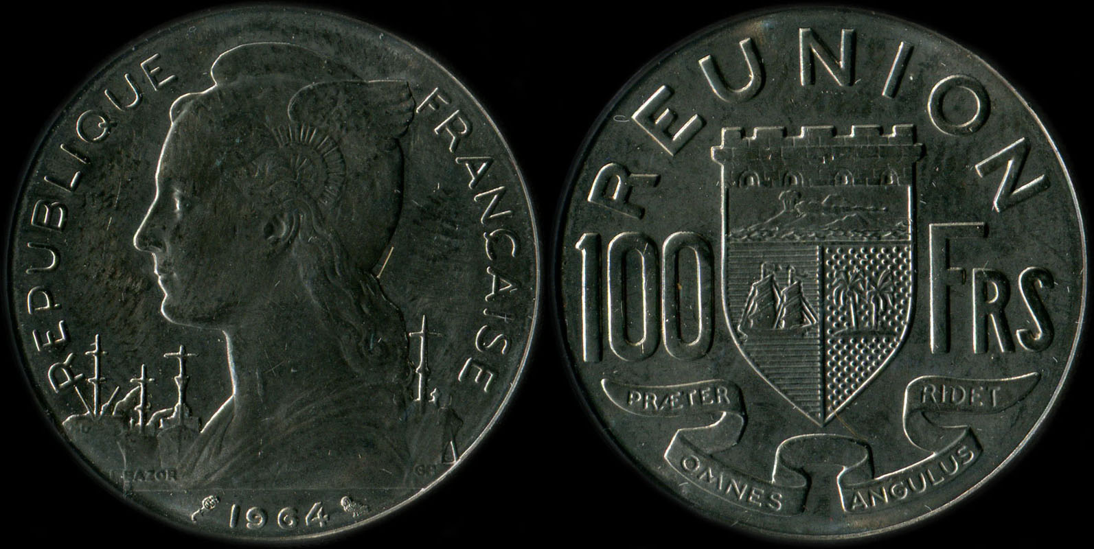 Pice de 100 francs 1964 La Runion