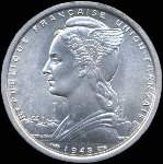 Pice de 2 francs Saint-Pierre et Miquelon 1948 - Rpublique franaise Union franaise - avers