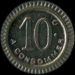 Jeton anonyme de 10 centimes avec un lphant - revers