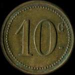 Jeton anonyme de 10 centimes avec une tte de tigre de la Taverne du Tigre  Strasbourg - revers