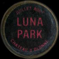 Monnaie publicitaire Luna Park - Juillet Aot - Chteau dOlonne (imitation de Pile ou Pub) - sur 10 francs Mathieu