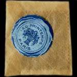 Timbre-monnaie Au Printemps 15 centimes vert-lign sous pochette