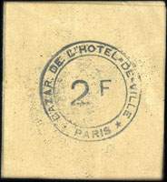 Timbre-monnaie Bazar de l'Htel de Ville - carnet 2 francs