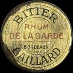 Timbre-monnaie Bitter Gaillard - Rhum de la Garde - Bordeaux