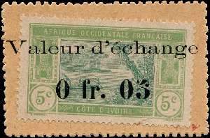 Timbre-monnaie Cte d'Ivoire - 5 centimes