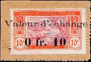 Timbre-monnaie Cte d'Ivoire - 10 centimes
