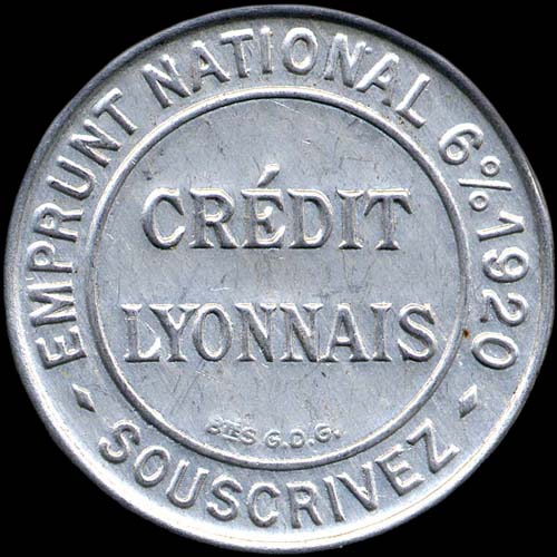 Timbre-monnaie Crdit Lyonnais type 1a