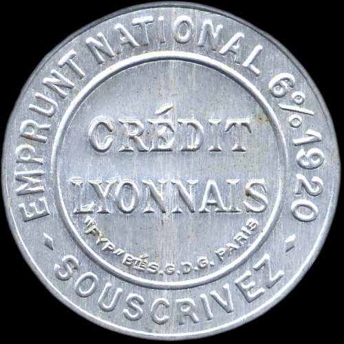 Timbre-monnaie Crdit Lyonnais type 3a