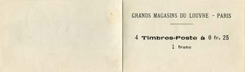 Timbre-monnaie Grands Magasins du Louvre - carnet 1 franc