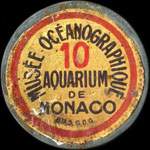 Timbre-monnaie Muse Ocanographique - Aquarium de Monaco - grand 10 rouge