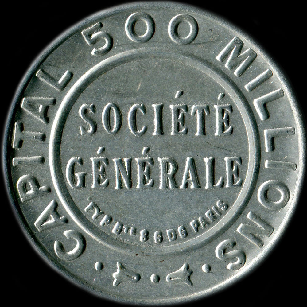 Timbre-monnaie Socit Gnrale type 1b
