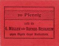 Timbre-monnaie G.Mller  Besigheim - Allemagne - Briefmarkengeld