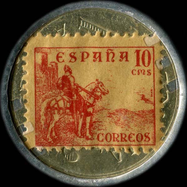 Timbre de 10 centimos de Madrid employs dans les timbres-monnaie espagnols