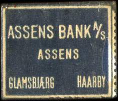 Timbre-monnaie Assens Bank A/S - Assens - Glamsbjrg -  Haarby (fond bleu) - Danemark