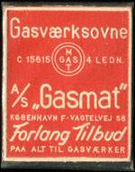 Timbre-monnaie Gasvrksovne C. 15615 - Gasmat - 4 Ledn. - a/s Gasmat - Kbenhavn F.Vagtelvej 58. Forlang Tilbud paa alt til Gasvrker - Danemark