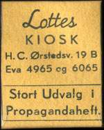 Timbre-monnaie Lottes - Kiosk -  H.C.  rstedsv. 19 B - Eva 4965 og 6065 - Stort Udvalg i Propagandaheft. - Danemark - sur carton ocre