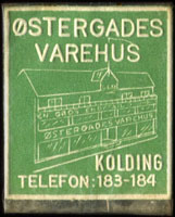 Timbre-monnaie stergades Varehus - Kolding - Telefon: 183-184 - Danemark
