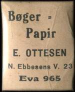 Timbre-monnaie Bger - Papir - E. Ottesen - N. Ebbesens  V. 23 - Eva 965 sur carton gris - Danemark