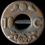 Jeton 1930 - 10 C � localiser - avers