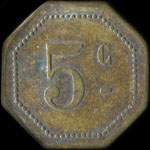 Jeton Auguste Br�gou - 5 centimes localis� � Paris - revers