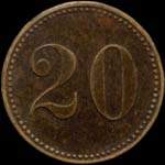 Jeton Bajazzo / 2555 - 20 (centimes) - � localiser - revers