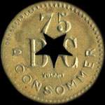 Jeton B.C. percé d'une étoile - 75 centimes à localiser - avers