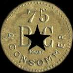 Jeton B.C. percé d'une étoile - 75 centimes à localiser - revers