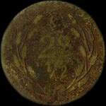 Jeton Boulangerie Marl� - 26, Rue Carnot - 2 1/2 centimes (type 1) - � localiser - revers